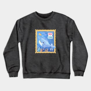 Break The Stigma! A Whale Accompany Submarine in The Sea Crewneck Sweatshirt